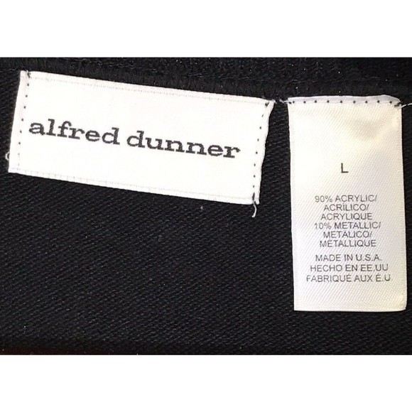 Alfred Dunner Women's Large Black Knit Sweater Short Sleeve Pullover Sparkly Top - Picture 6 of 6